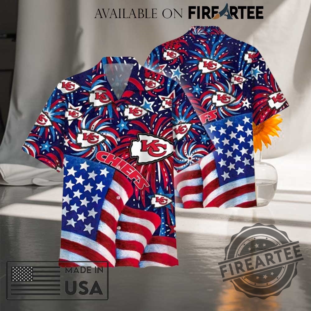 "Top NFL Hawaiian Shirts for 4th of July Independence Day" 4 Nfl Kansas City Chiefs America 4Th Of July Independence Day Hawaiian Shirt
