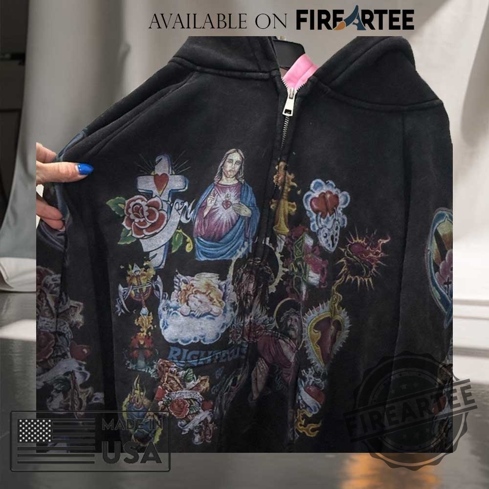 "Top Trendy Hoodies and Shirts: Stand Out with Unique Styles" 2 We Are Righteous Jesus Black All Over Print Hoodie