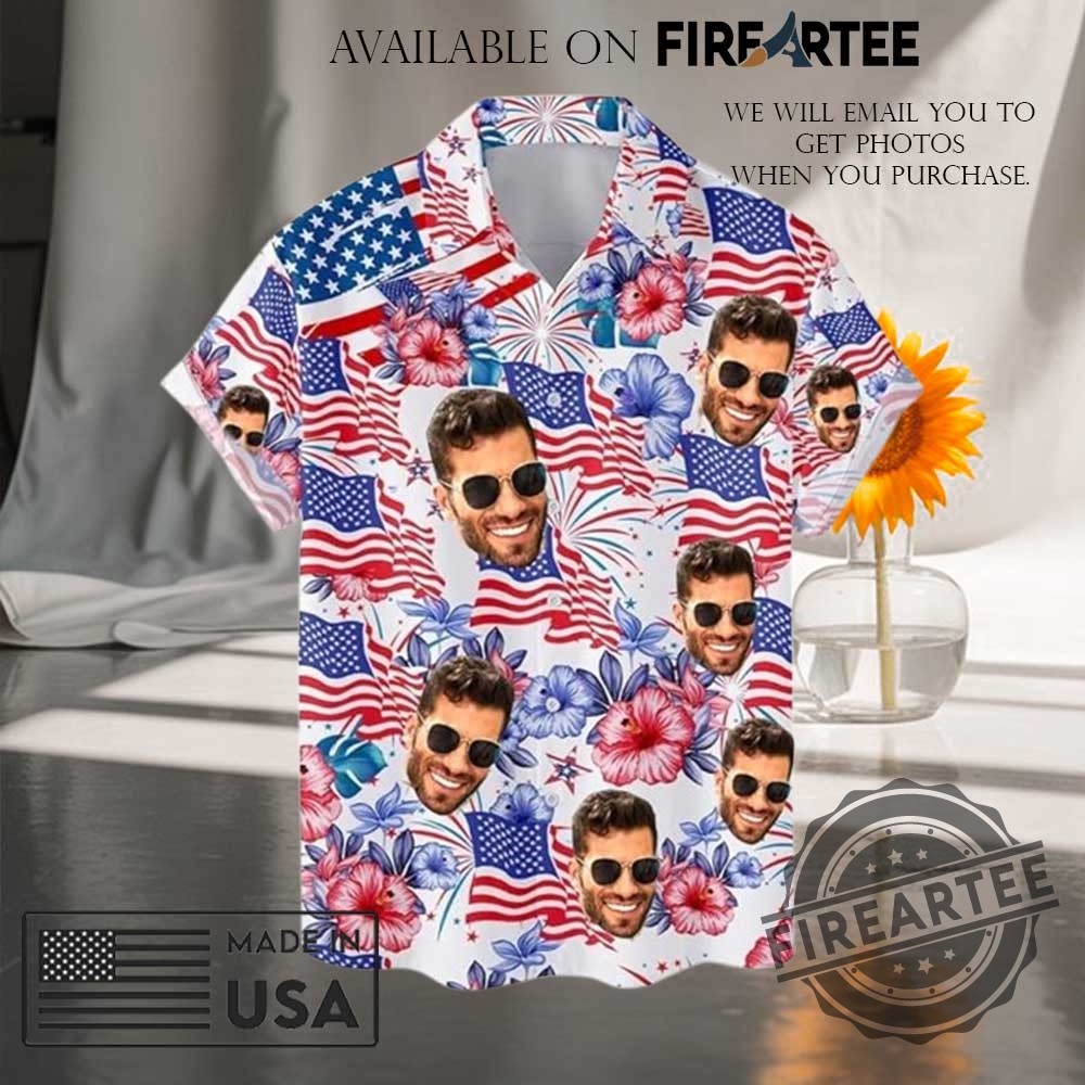 Custom Face Patriotic Short Sleeve Hawaiian Shirt Gift For Men 4 Custom Face Patriotic Short Sleeve Hawaiian Shirt Gift For Men