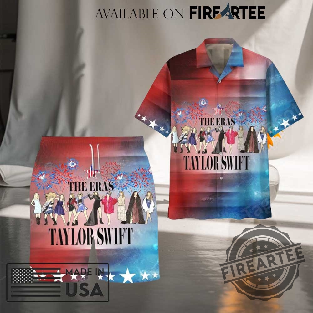 "Celebrate July 4th with Stunning Lana, WWE, and Taylor Shirts" 4 The Eras Taylor Swift 4Th Of July Hawaiian Shirt And Shorts