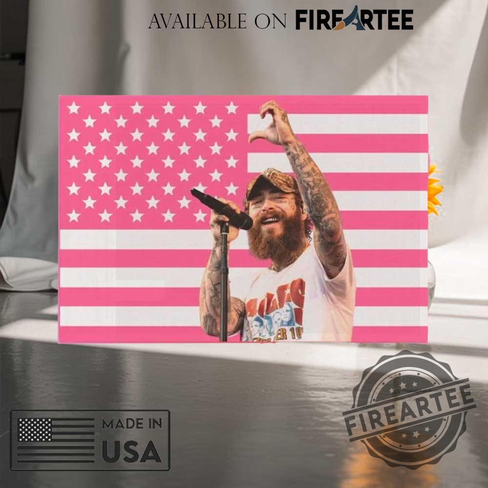 Post Malone Pink Us Flag 4 Post Malone Pink US Flag