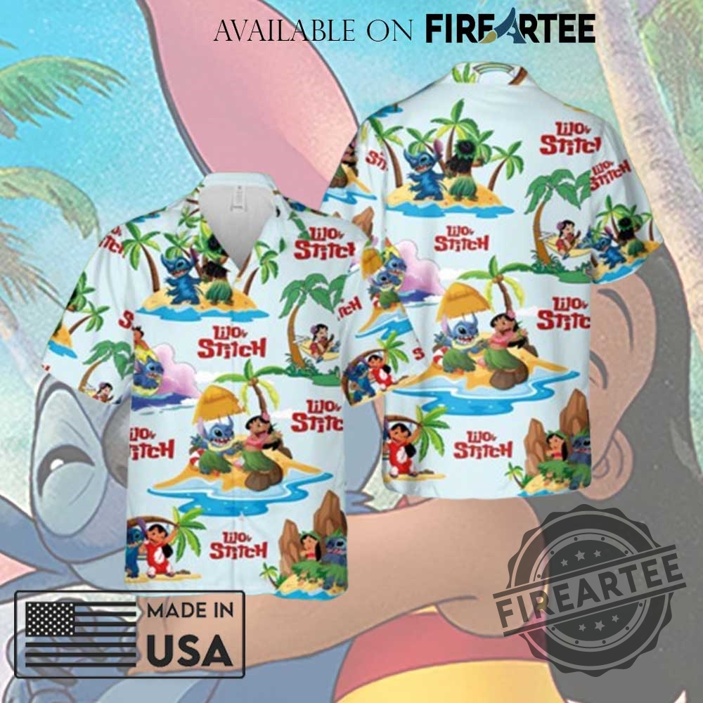 Lilo And Stitch Palm Tree Party Hawaiian Shirt 3 Lilo and Stitch Palm Tree Party Hawaiian Shirt