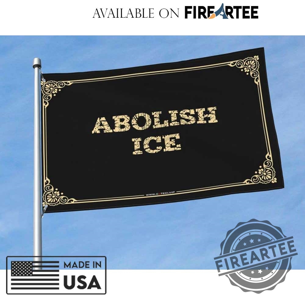 "Top Anti-Trump Flags and Shirts: Show Your Defiance Boldly" 14 Abolish Ice Flag Black Gothic Design Made In Usa