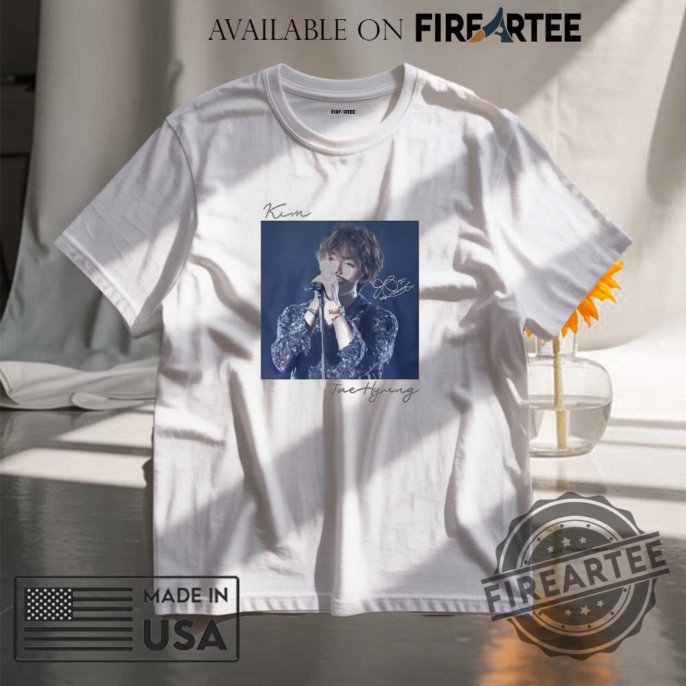 "Top 5 Trendy Sabrina Carpenter and BTS Flag Shirts for 2023" 14 Kim Taehyung Bts Signature Shirt