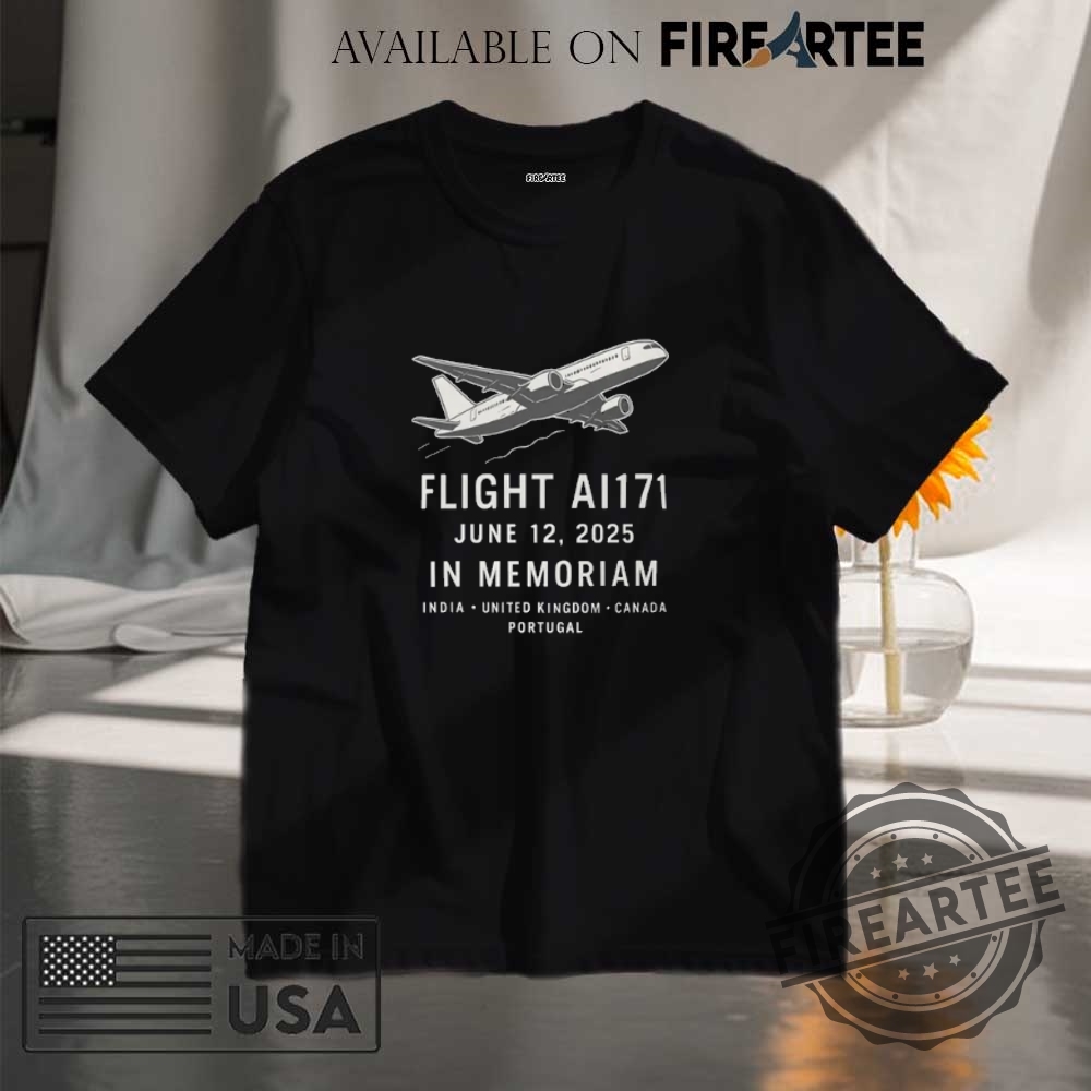 "Unique Graphic Tees: Dragons, Porsches, and Tribute Shirts 2023" 20 Flight Ai171 Memorial Plane Crash Tshirt