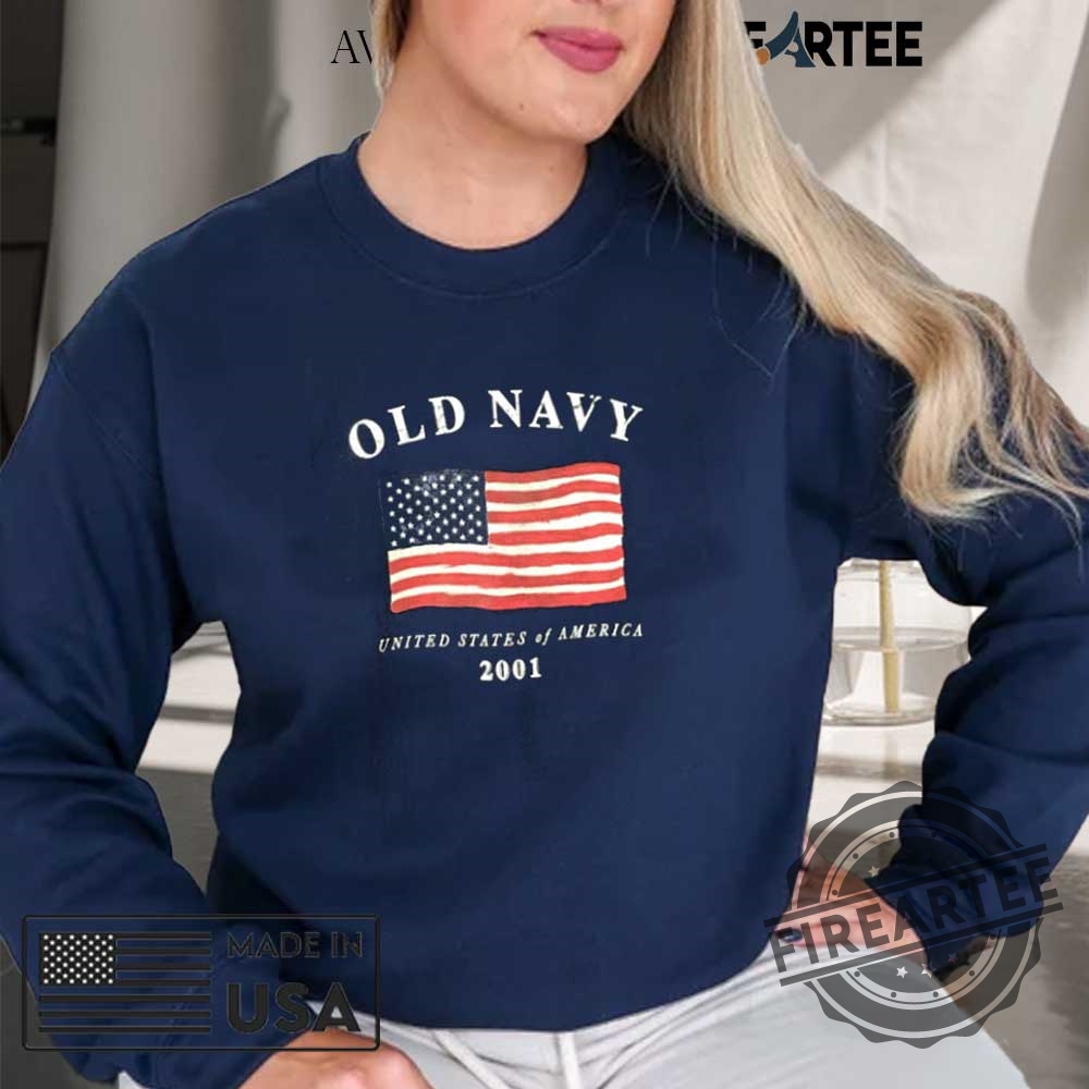 "Unique Graphic Tees: Dragons, Porsches, and Tribute Shirts 2023" 21 Vintage 2001 Old Navy American Flag Turn Of The Century Sweatshirt
