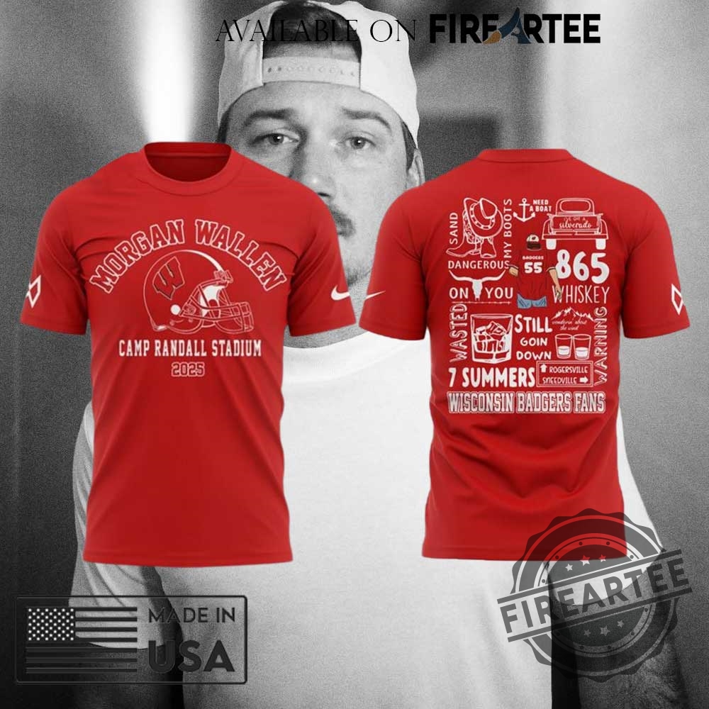 Morgan Wallen X Wisconsin Football Red Exclusive Version Shirt