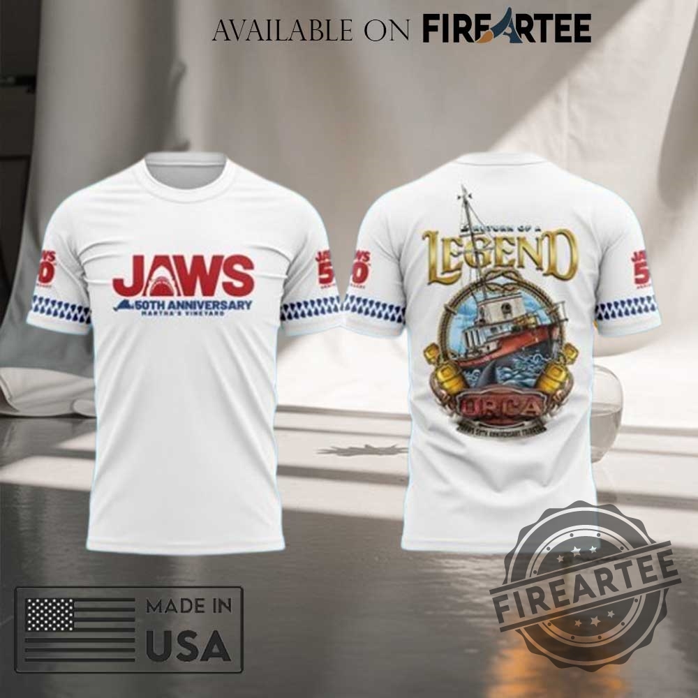 Jaws 50Th Anniversary Return Of A Legend White Shirt