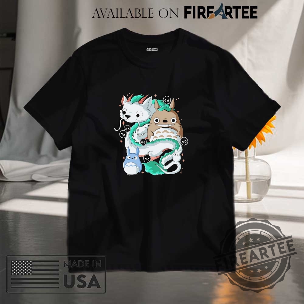 Studio Ghibli Haku Totoro Soot Sprites Mouse And Bird Shirt
