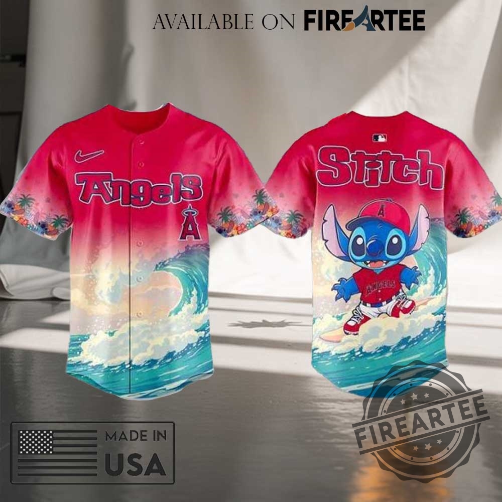 Los Angeles Angels X Stitch Aloha Baseball Jersey 2025 3 Los Angeles Angels x Stitch Aloha Baseball Jersey 2025