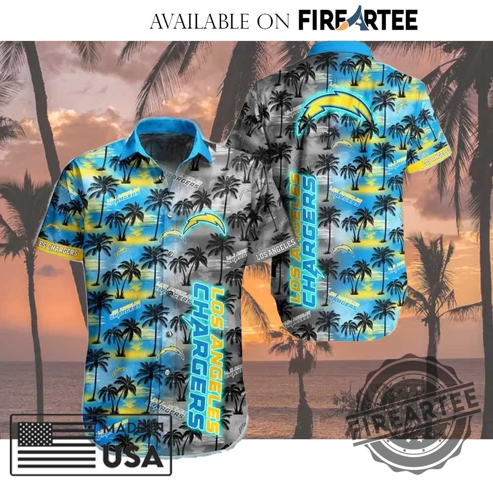 "Top 5 NFL Team Hawaiian Shirts for Football Fashion Fans" 2 Nfl Los Angeles Chargers All Over Print Hawaiian Shirt
