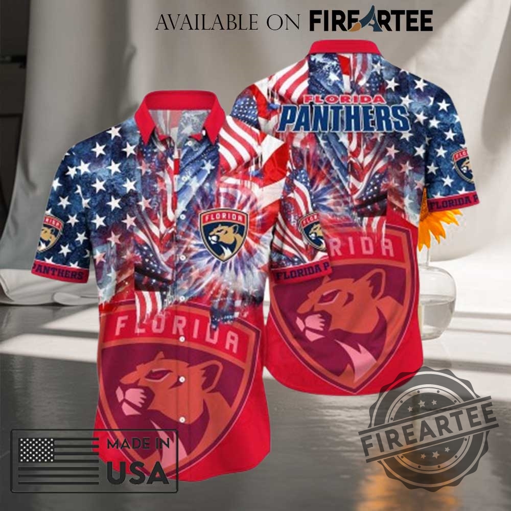 "Top 2025 Florida Panthers and Oklahoma City Thunder Championship Apparel" 10 Nhl Florida Panthers American Independence Day Pattern Summer Hawaiian Shirt