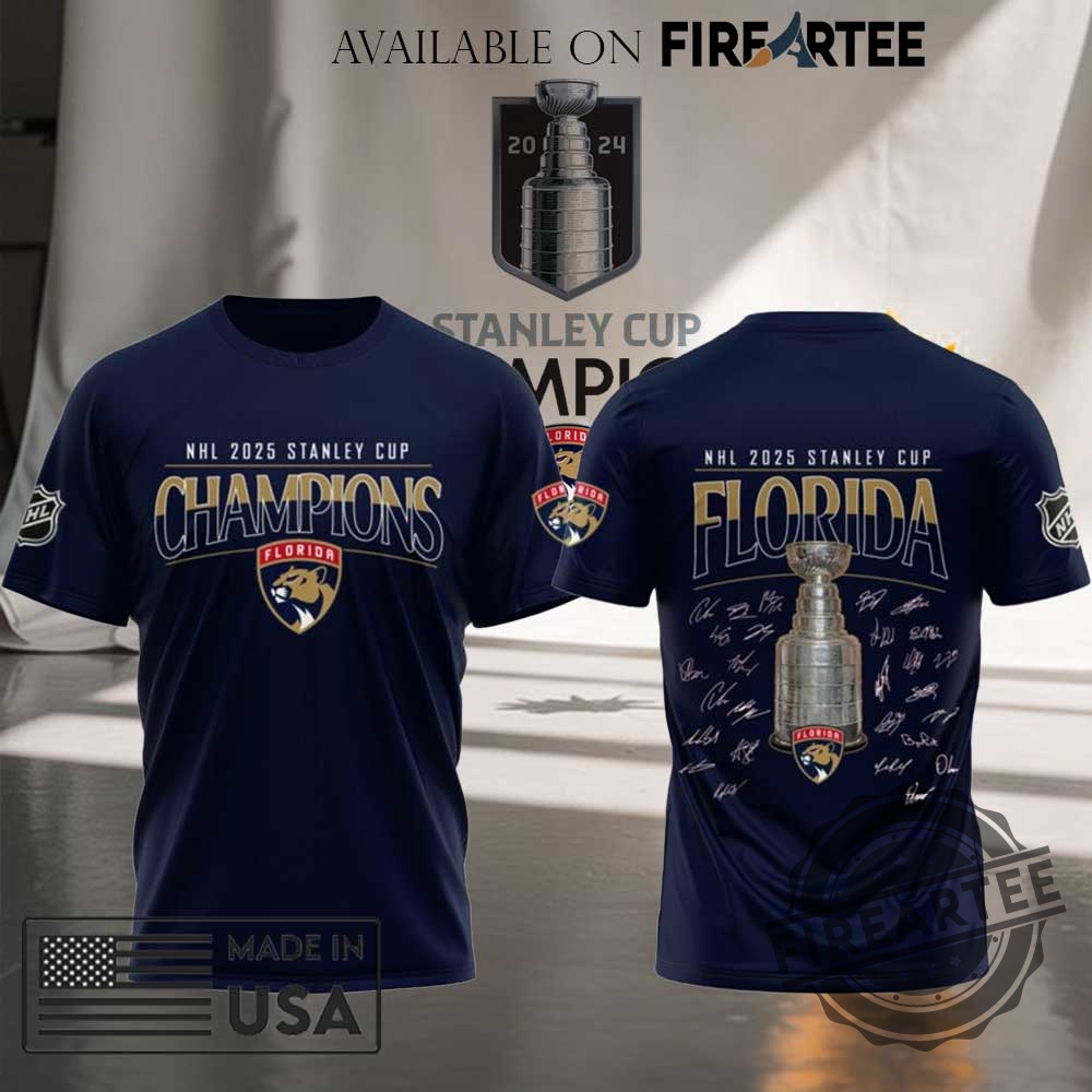 "Top 2025 Florida Panthers and Oklahoma City Thunder Championship Apparel" 12 Florida Panthers Champion Nhl Stanley Cup 2025 Signature 3D Shirt