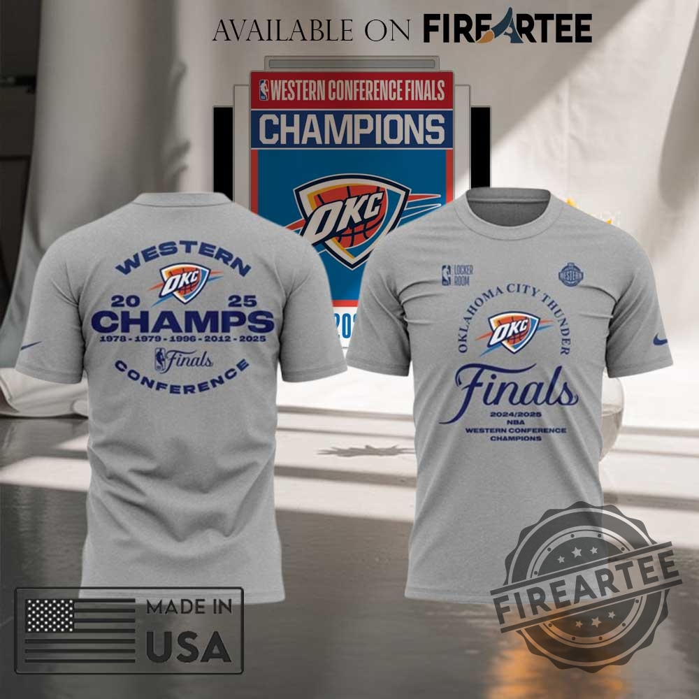 "Top 2025 Florida Panthers and Oklahoma City Thunder Championship Apparel" 13 Western Champs Conference 2025 Oklahoma City Thunder Shirt