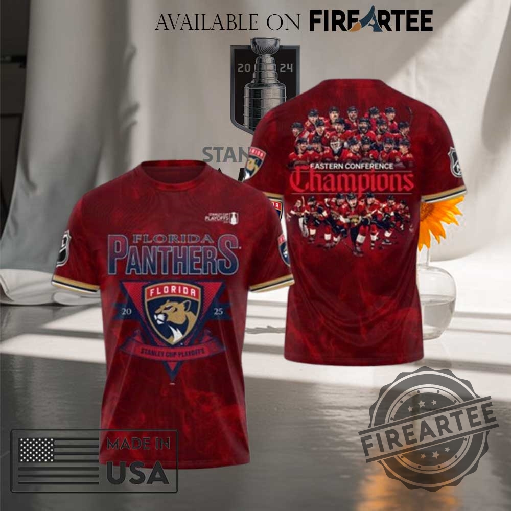 "Top 2025 Florida Panthers and Oklahoma City Thunder Championship Apparel" 18 Florida Panthers 2025 Stanley Cup Playoffs Eastern Conference Tshirt
