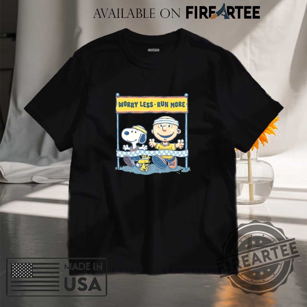 "Celebrate Freedom and Style: Unique Tees for Every Occasion!" 6 Snoopy Woodstock And Charlie Brown Worry Less Run More Shirt