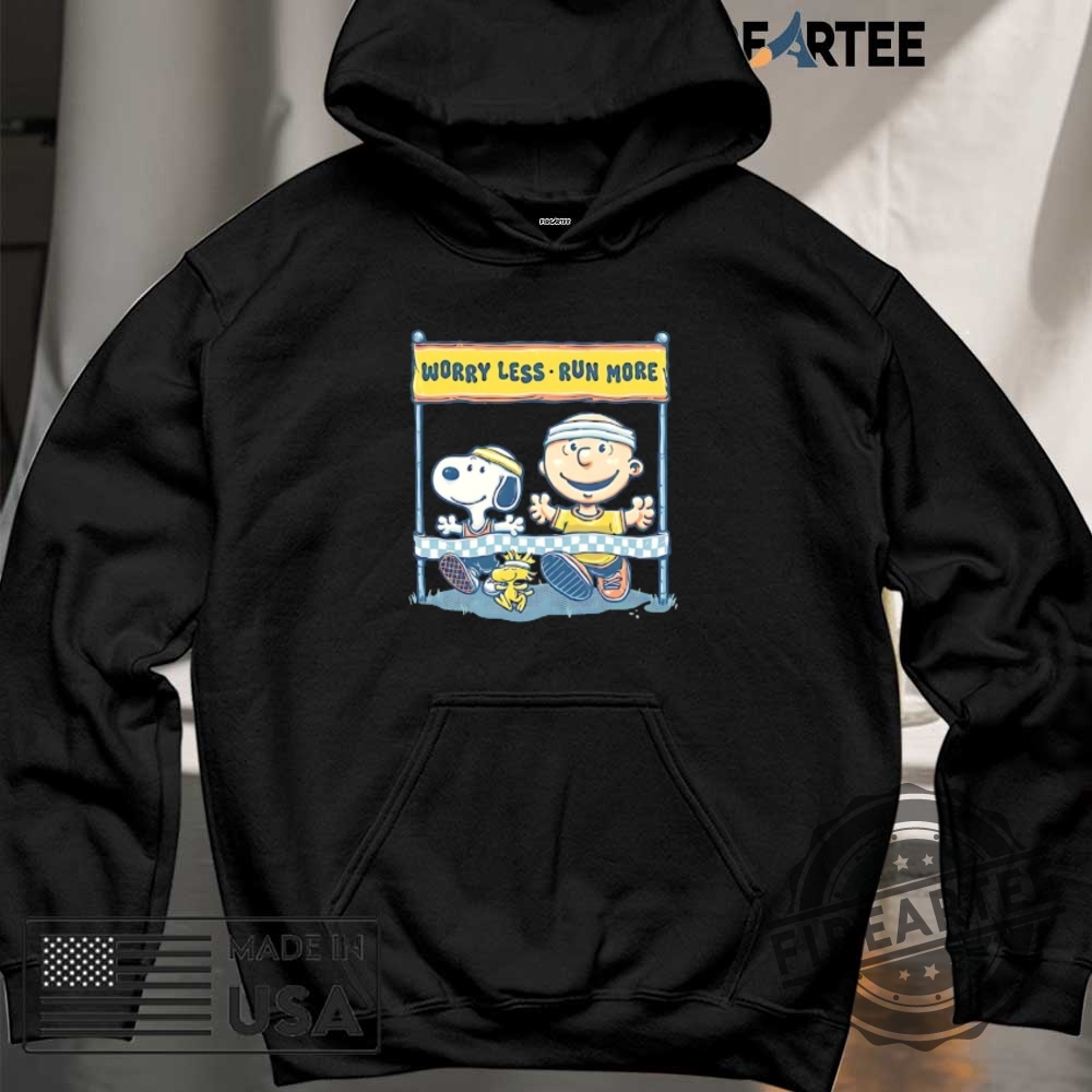 Snoopy Woodstock And Charlie Brown Worry Less Run More Shirt 6 Snoopy Woodstock and Charlie Brown worry less run more shirt