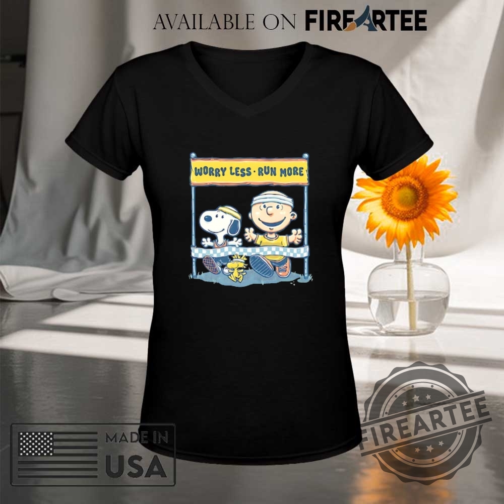 Snoopy Woodstock And Charlie Brown Worry Less Run More Shirt 9 Snoopy Woodstock and Charlie Brown worry less run more shirt
