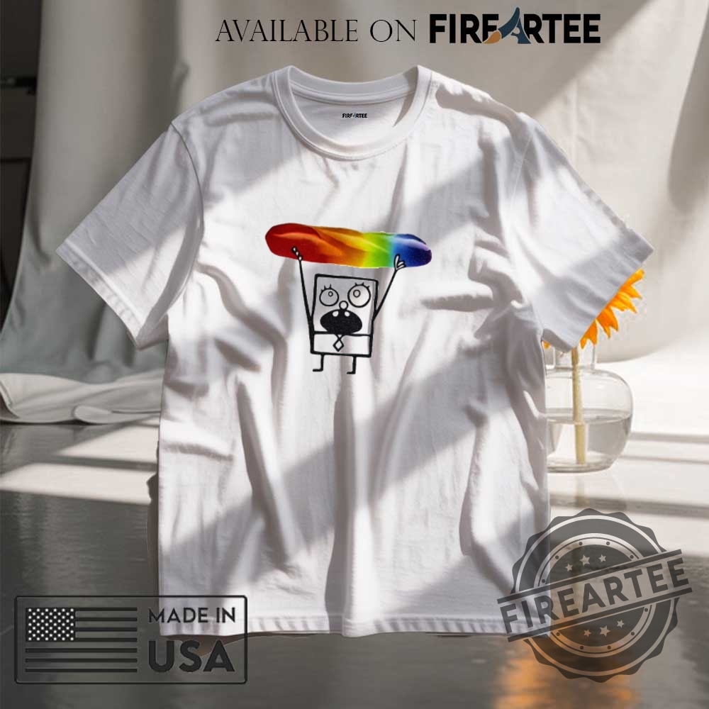 "Celebrate Freedom and Style: Unique Tees for Every Occasion!" 16 Doodlebob Holding Baguette Bread Lgbt Pride Month Shirt