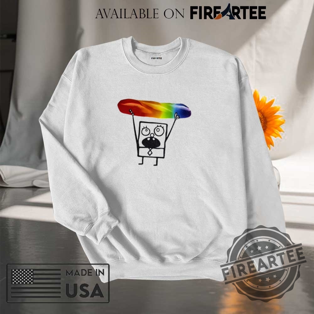 Doodlebob Holding Baguette Bread Lgbt Pride Month Shirt 7 Doodlebob holding baguette bread LGBT Pride Month shirt