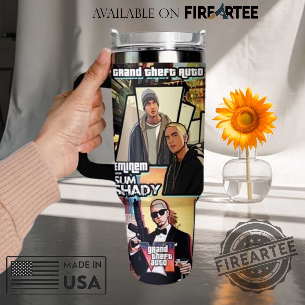 Eminem Slim Shady X Gta Stanley Tumbler Cup 40Z 3 Eminem Slim Shady x GTA Stanley Tumbler Cup 40z