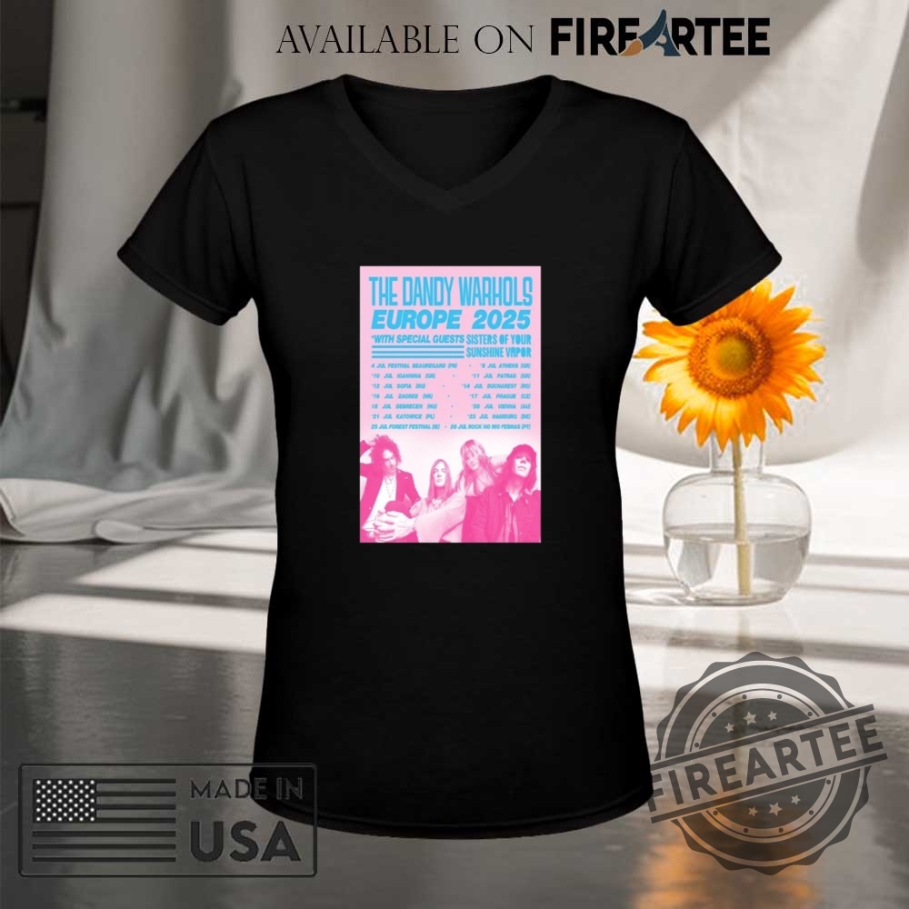 The Dandy Warhols Europe Tour 2025 Poster Shirt 9 The Dandy Warhols Europe Tour 2025 Poster Shirt