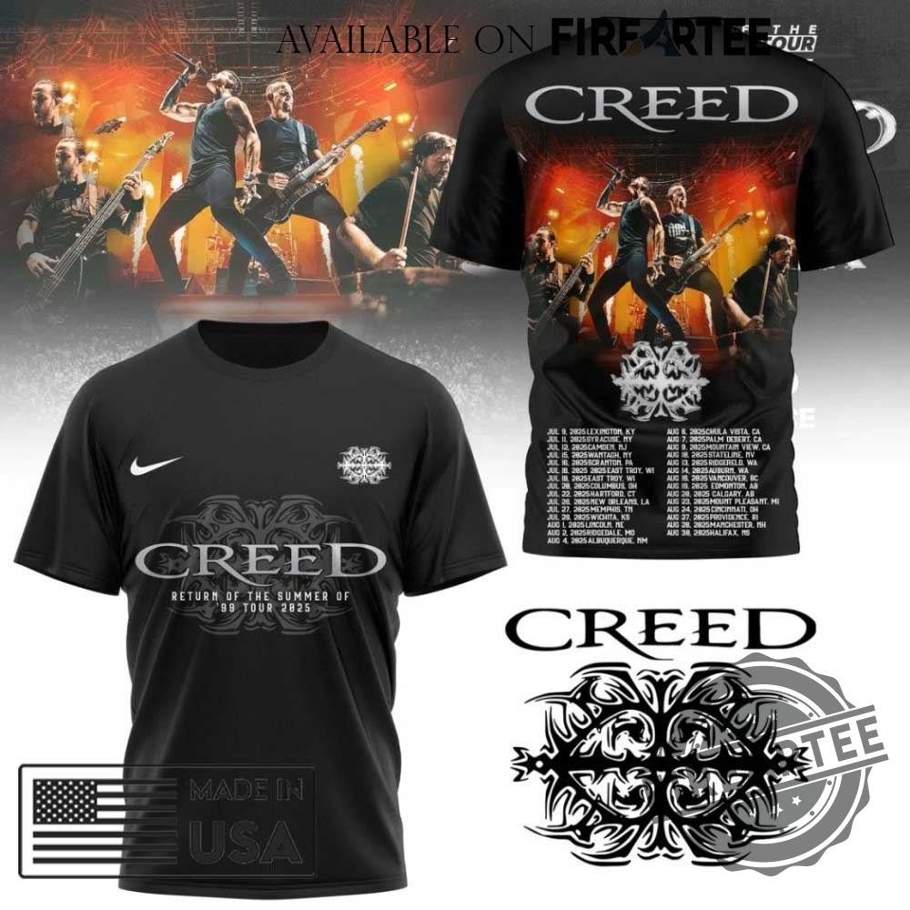 Creed Return Of The Summer Of 99 Tour 2025 Special Shirt 5 Creed – Return Of The Summer Of 99 Tour 2025 Special Shirt