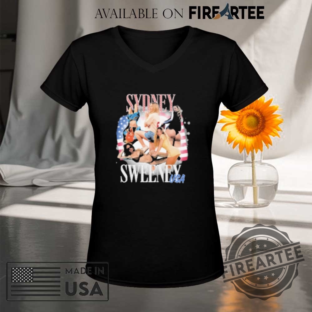 Sydney Sweeney Usa American Flag Tshirt 9 Sydney Sweeney USA American Flag T-Shirt