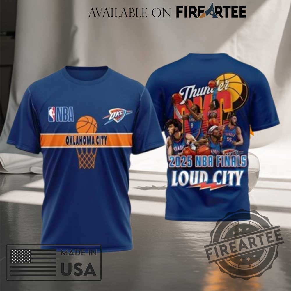 Oklahoma City Thunder 2025 Nba Finals Loud City All Over Print Tshirt