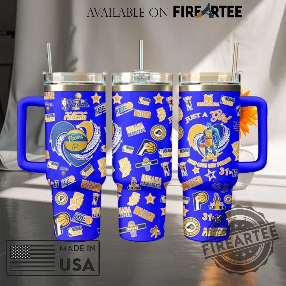 Indiana-Pacers-Nba-Finals-Travel-Tumbler-Bold-Blue-Design-With-Player-Graphics-And-Team-Logos-fireartee_1