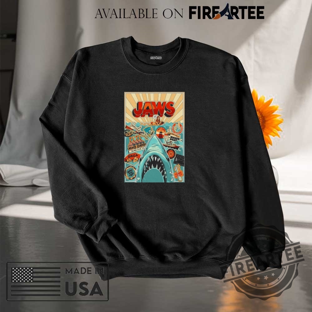 Jaws Shark Attack 2025 Poster Shirt 7 JAWS Shark Attack 2025 Poster Shirt