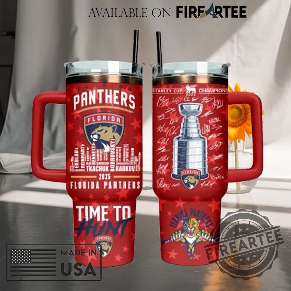 2025 Florida Panthers Stanley Cup Champions Time To Hunt Red Hockey Tumbler