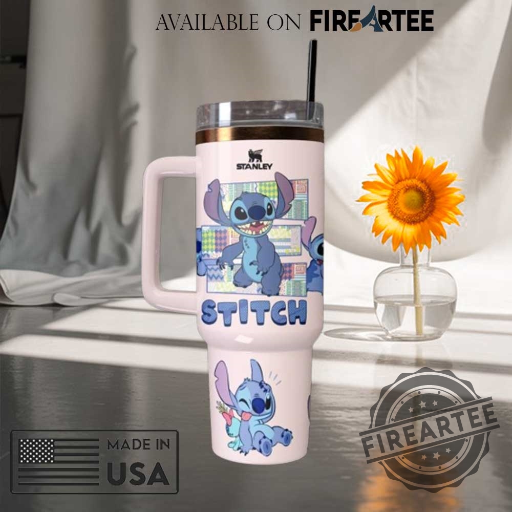 Stitch Happy Vibe Stanley 40Oz Tumbler 5 Stitch Happy Vibe Stanley 40oz Tumbler