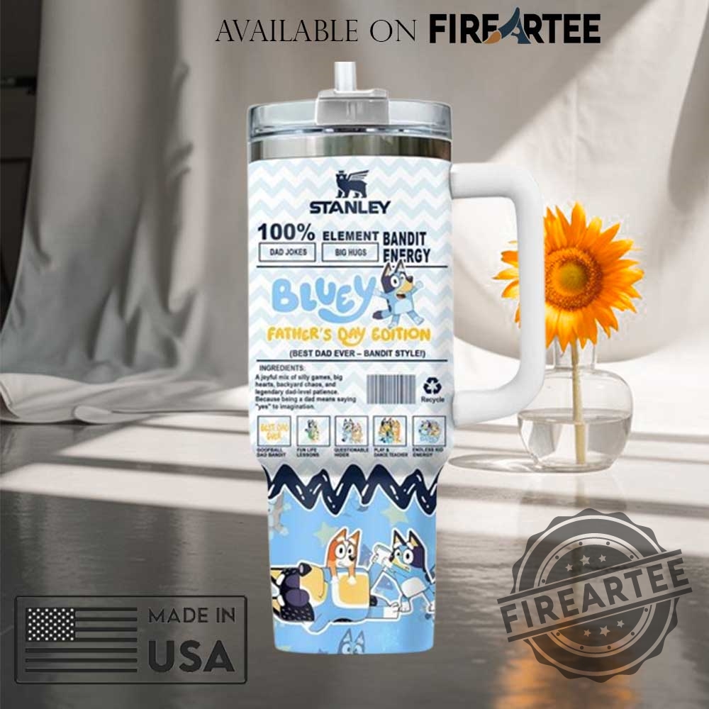 Bluey Dad Life Fathers Day Custom Stanley Tumbler With Handle 4 Bluey Dad Life Fathers Day Custom Stanley Tumbler With Handle fireartee 2