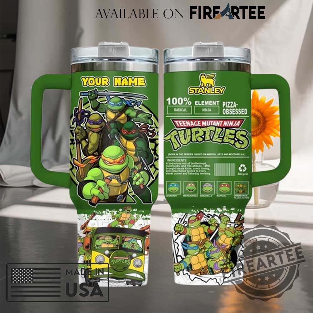 "Unique Gift Ideas: Custom Stanley Tumblers & Activist T-Shirts" 8 Ninja Turtles Custom Name Stanley Tumbler