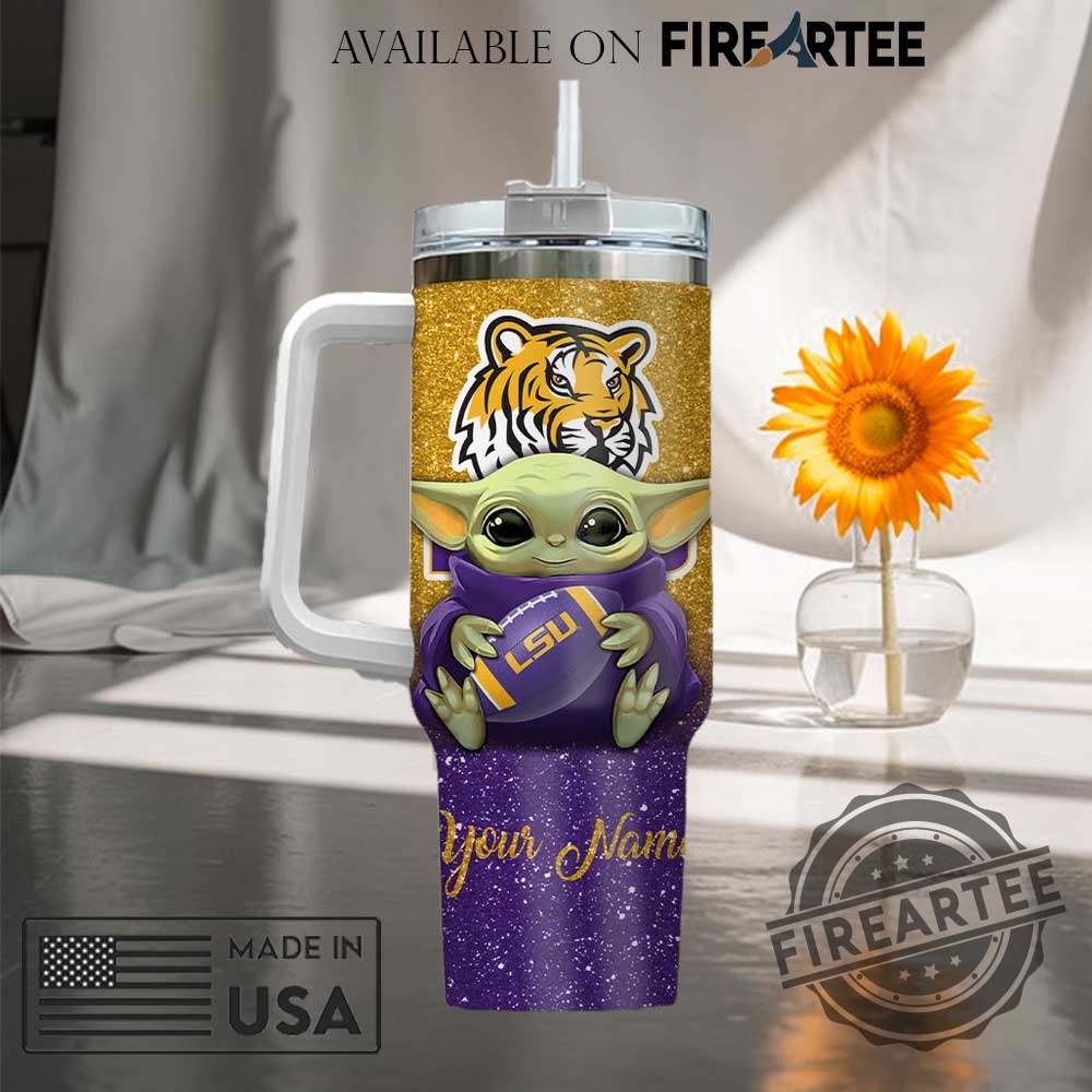 Personalized Ncaa Lsu Tigers Baby Yoda Tumbler With Handle 4 Personalized NCAA LSU Tigers Baby Yoda Tumbler With Handle