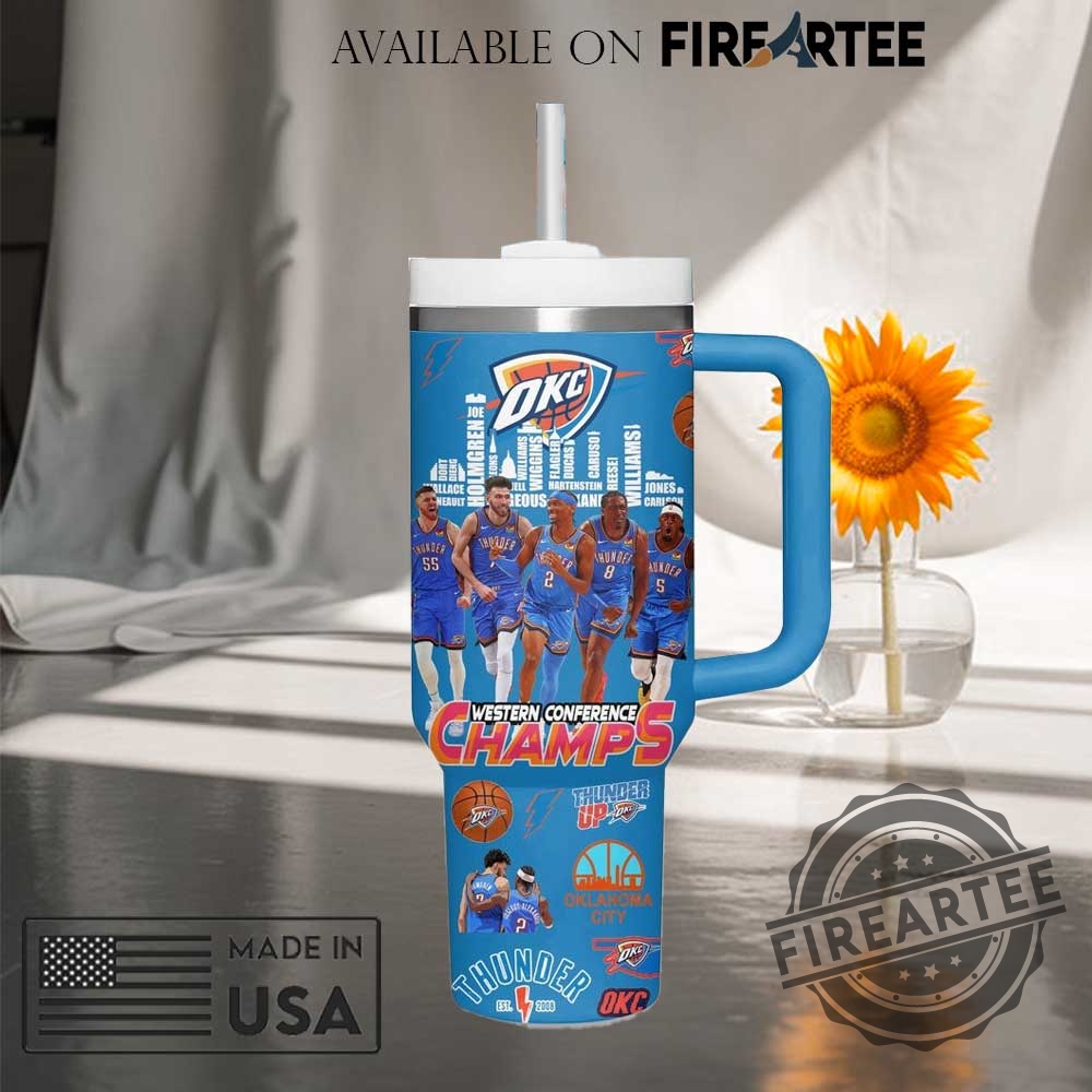 Oklahoma City Thunder Western Conference Champions 2025 Stanley Tumbler 5 Oklahoma City Thunder Western Conference Champions 2025 Stanley Tumbler