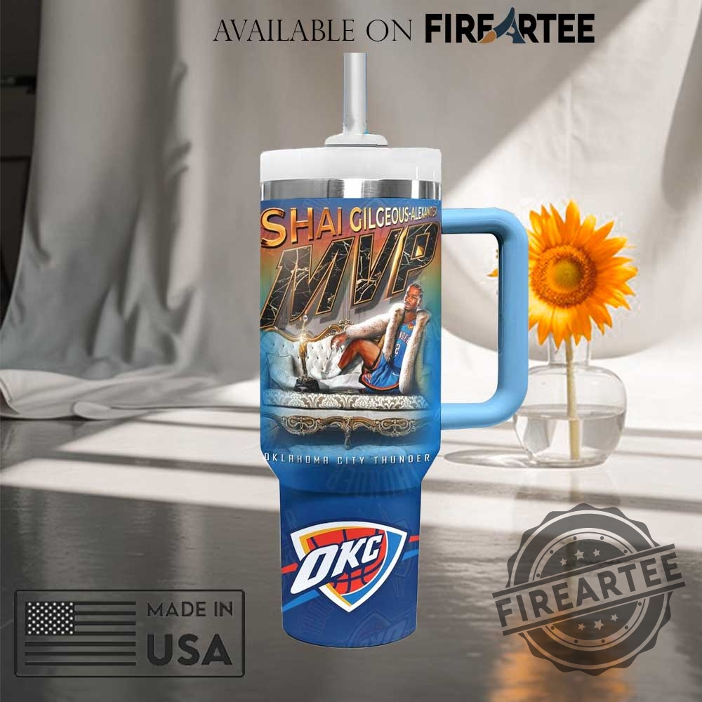 Oklahoma City Thunder Shai Gilgeousalexander Nba 2025 Mvp Stanley Tumbler 4 Oklahoma City Thunder Shai Gilgeous-Alexander NBA 2025 MVP Stanley Tumbler