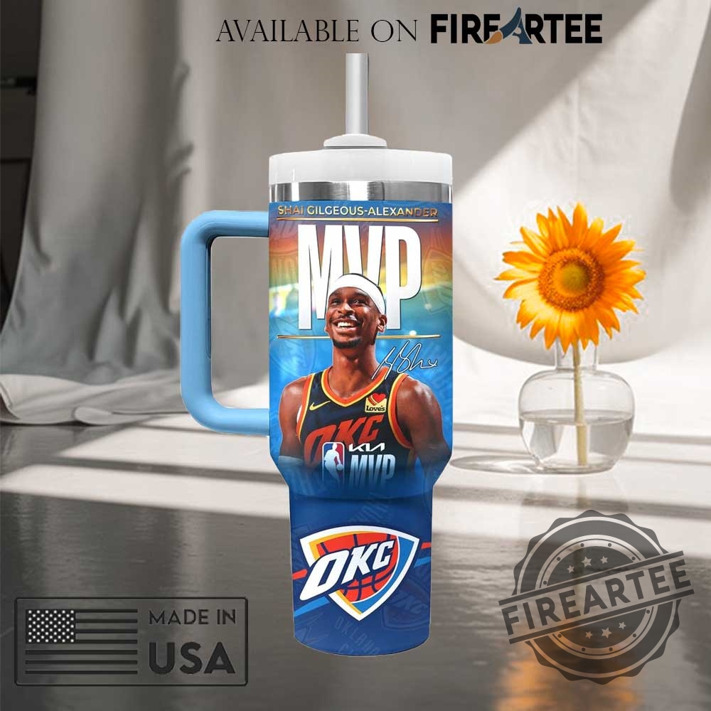 Oklahoma City Thunder Shai Gilgeousalexander Nba 2025 Mvp Stanley Tumbler 5 Oklahoma City Thunder Shai Gilgeous-Alexander NBA 2025 MVP Stanley Tumbler