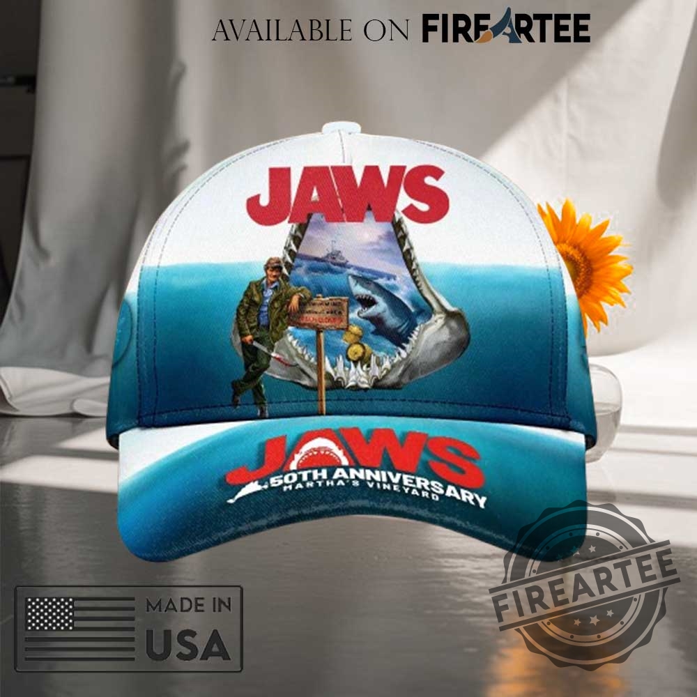 Jaws 50Th Anniversary Marthas Vineyard Shark Baseball Cap 4 Jaws 50th Anniversary Martha’s Vineyard Shark Baseball Cap