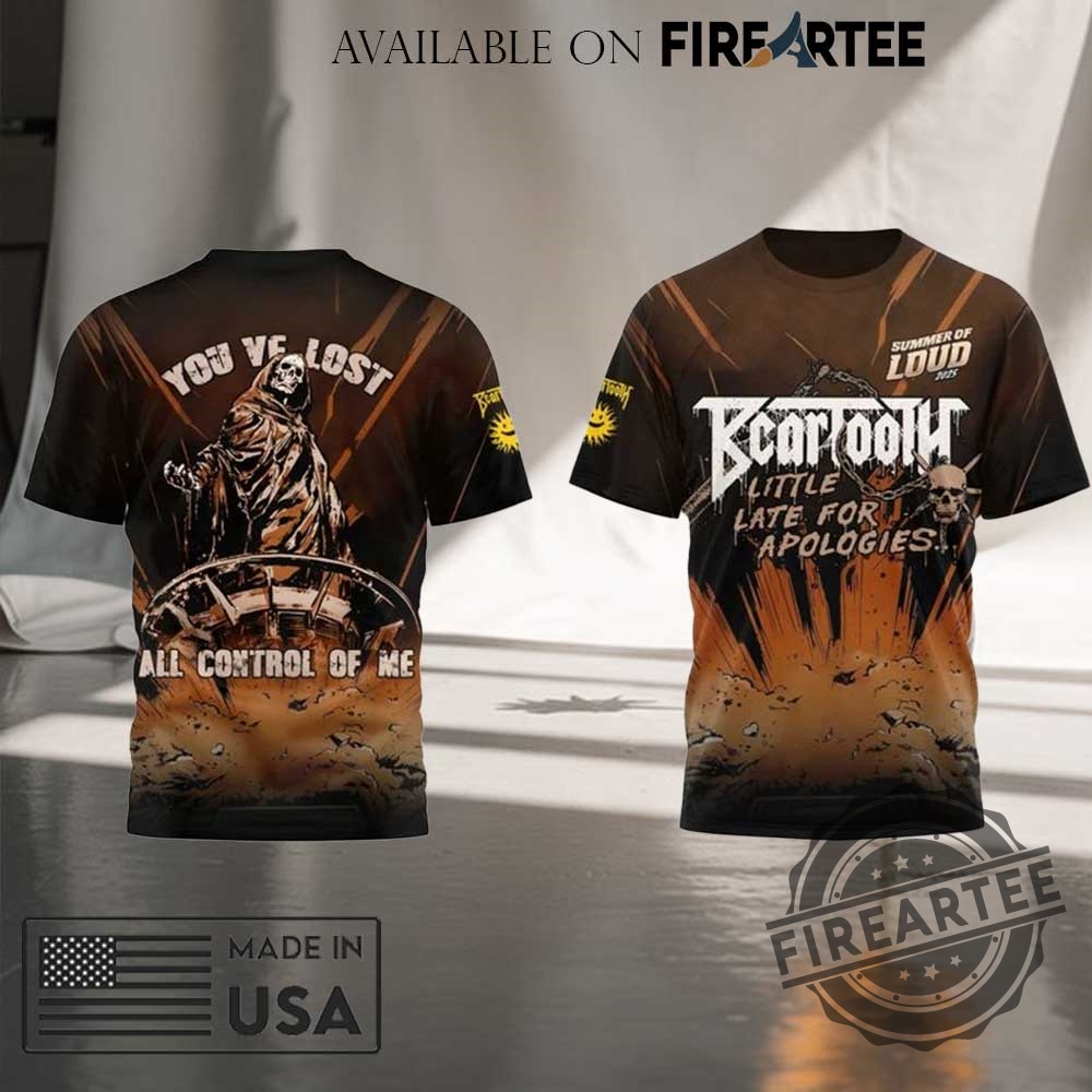 "Top 5 Unique 3D Graphic T-Shirts for Fans and Collectors" 5 Summer Of Loud 2025 Beartooth Little Late For Apologies 3D Tshirt Band Tour Tee