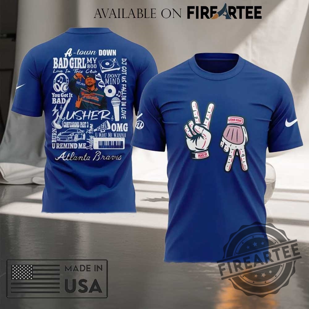 "Top 5 Unique 3D Graphic T-Shirts for Fans and Collectors" 8 Atlanta Braves X Usher Night 2025 Blue All Over Print Baseball Tshirt