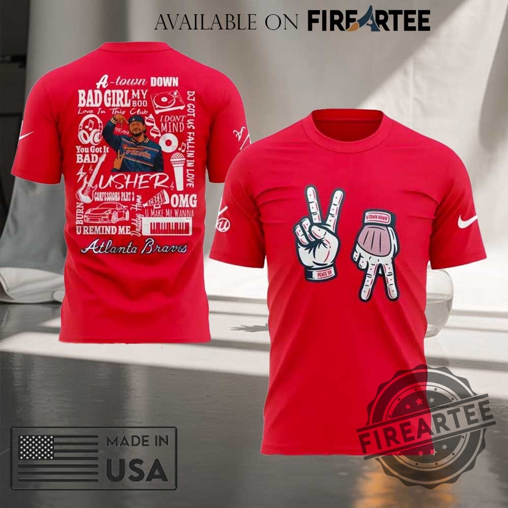 "Top 5 Unique 3D Graphic T-Shirts for Fans and Collectors" 9 Atlanta Braves X Usher Night 2025 Red All Over Print Baseball Tshirt