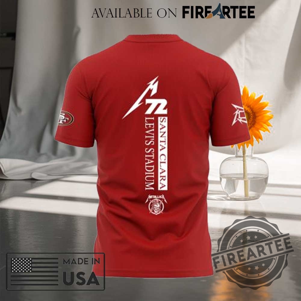 Red Metallica X San Francisco 49Ers M72 World Tour 3D Tshirt Special Concert Tee 4 Red Metallica x San Francisco 49ers M72 World Tour 3D T-Shirt – Special Concert Tee