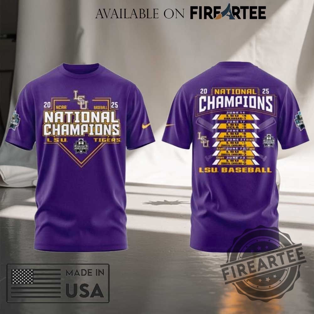 "Top 5 Unique 3D Graphic T-Shirts for Fans and Collectors" 19 Lsu Tigers Baseball 2025 Ncaa Baseball College World Series Champions 3D Shirt