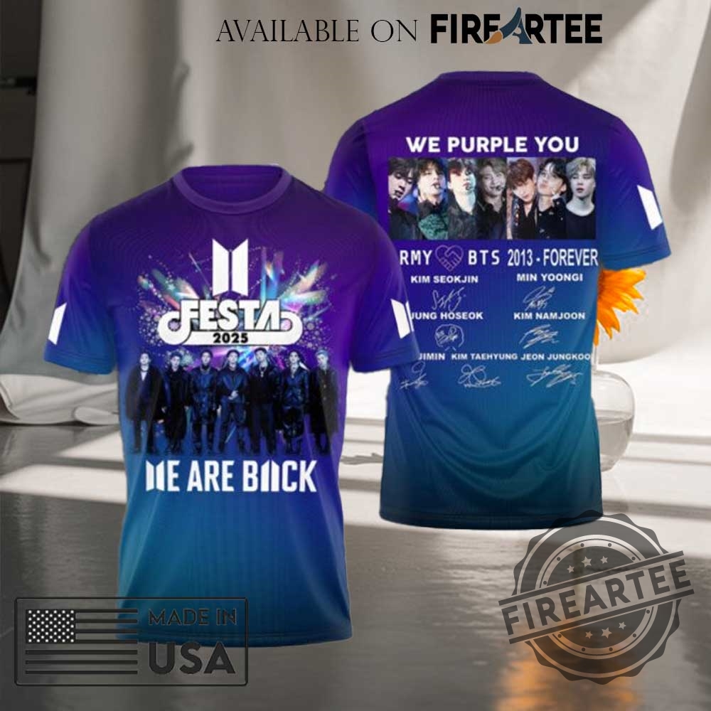 "Top 5 Unique 3D Graphic T-Shirts for Fans and Collectors" 20 Bts Festa 2025 We Are Back 2013Forever Signature 3D Tshirt