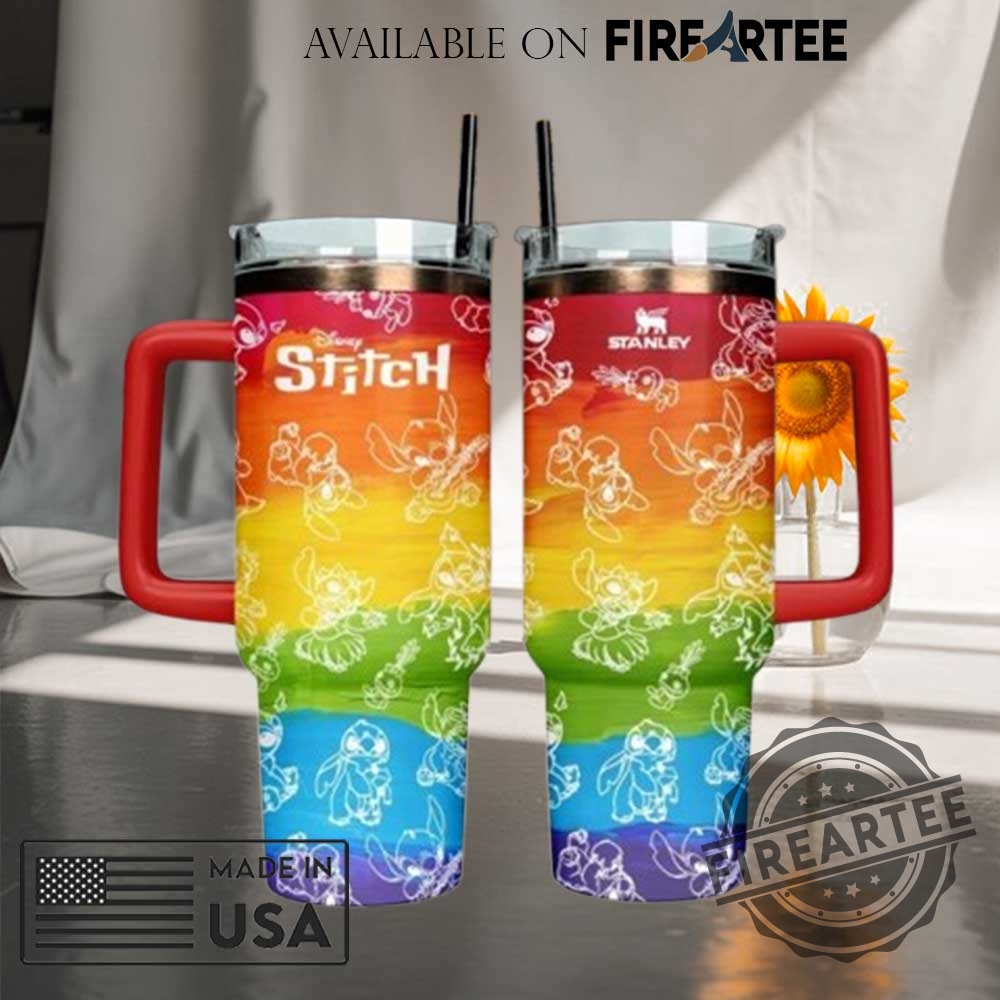 "Custom Country Music and Tour Tumblers: Personalize Your Favorites Today" 16 Disney Stitch Happy Pride Month Tumbler With Handle