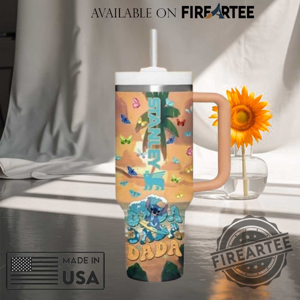 Personalized Dada Stitch Stanley Tumbler With Handle 3 Personalized Dada Stitch Stanley Tumbler With Handle