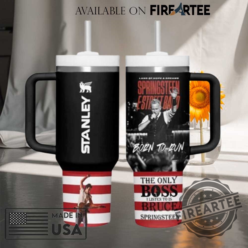 "Custom Country Music and Tour Tumblers: Personalize Your Favorites Today" 20 Bruce Springsteen Born To Run Stanley Tumbler With Handle