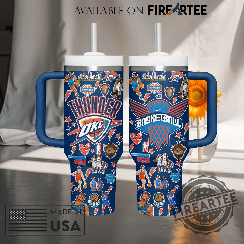 "Celebrate OKC Thunder 2025 NBA Champs with Must-Have Fan Gear!" 3 Nba Oklahoma City Thunder Stickers Blue Stanley Tumbler